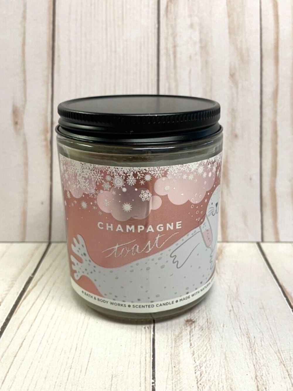Bath & Body Works Single Wick Jar Candle Champagne Toast Warm Scent NEW